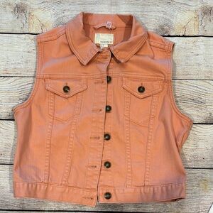 Forever 21 Coral Denim Vest